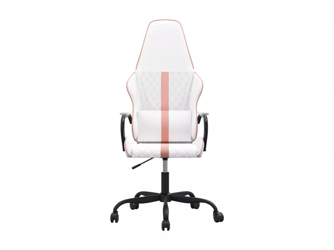 Chaise de jeu de massage rose et blanc similicuir