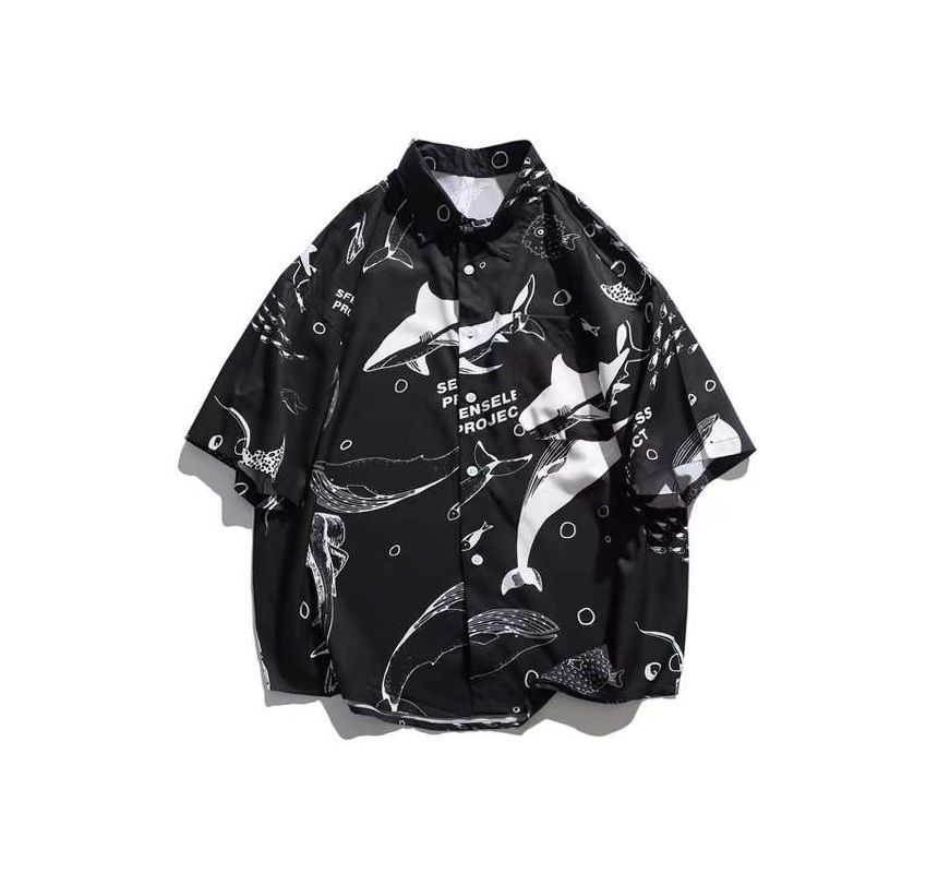fluffush - Shirt met korte mouwen en haaienprint