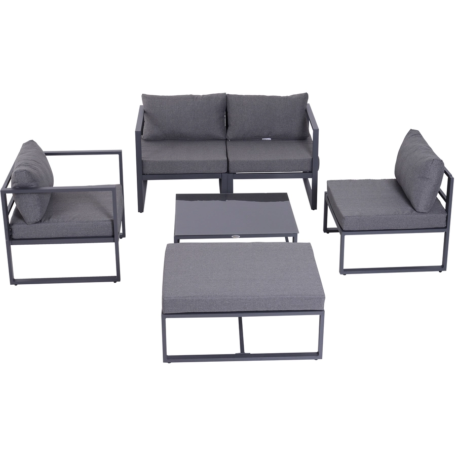 Outsunny Gartengarnitur für 4–5 Personen grau