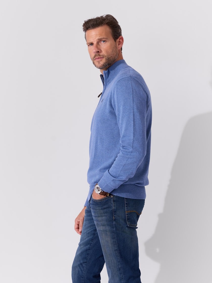 Georg zip genser Ensign Blue