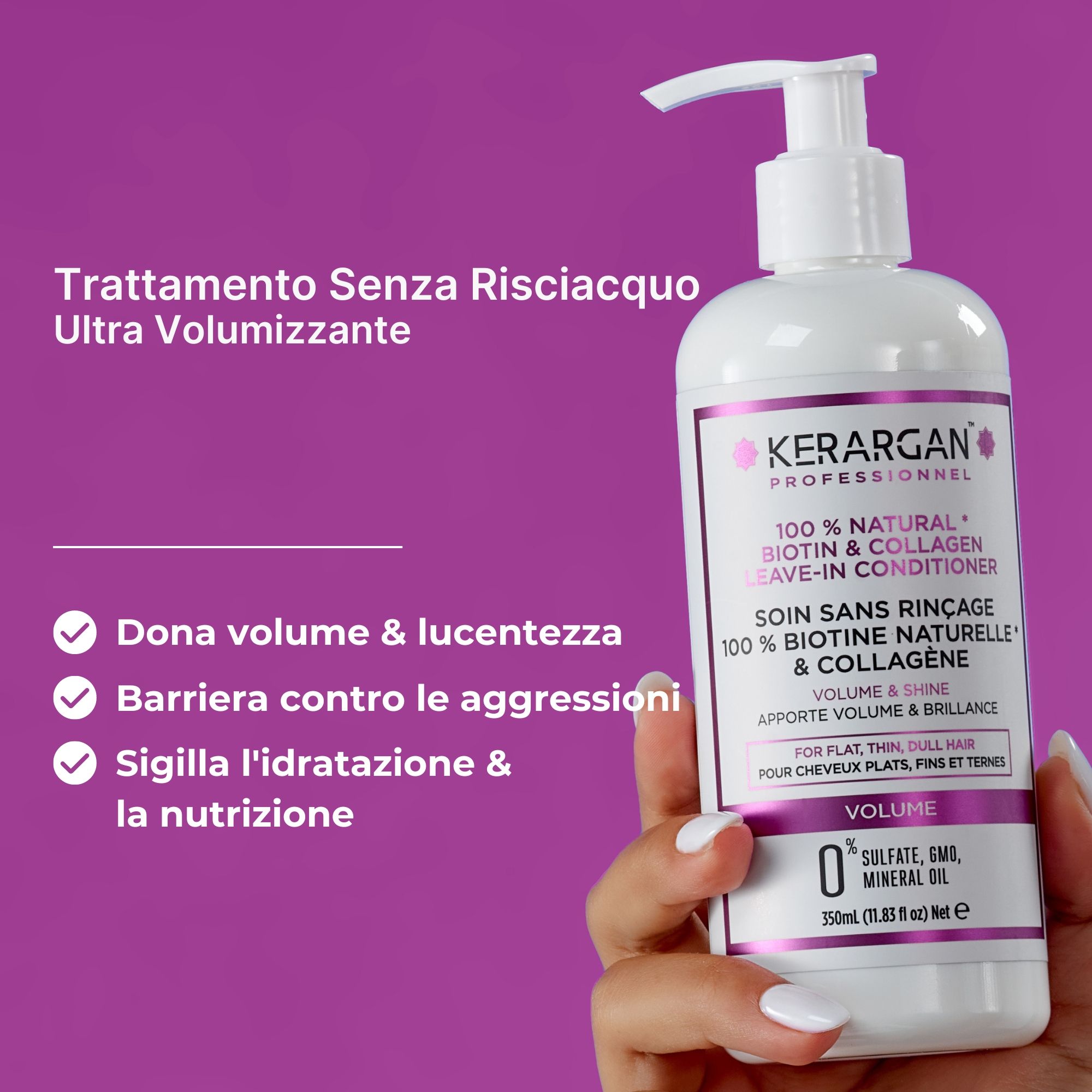 Kerargan - Volumenpflege Ohne Ausspülen mit Biotin & Kollagen