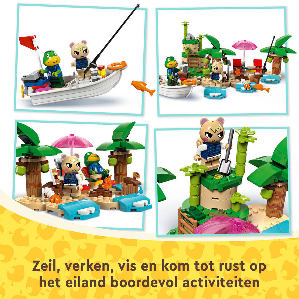 Vrolijke speelse bouwsetKapp'ns eilandrondvaart Speelgoed met 2 Dieren Figuren en Boot 77048
