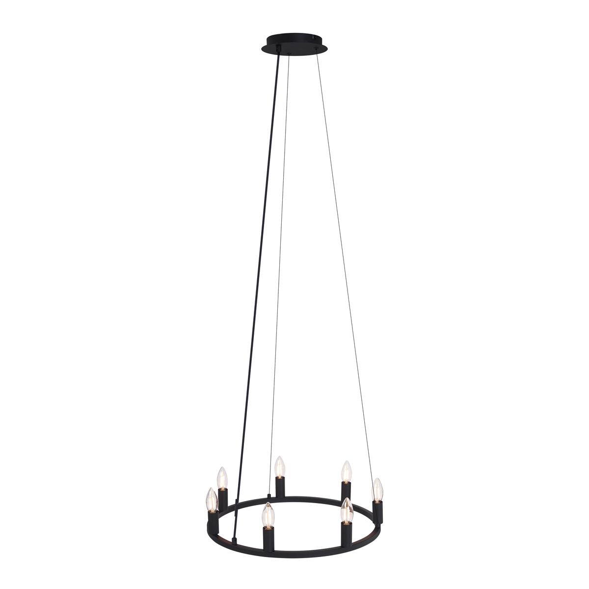 Industriële hanglamp zwart 7-lichts - Knight