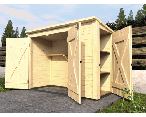 Weka Multibox 367 tuinkast inclusief stellingsysteem, 205x84x152 cm, natuurlijke afwerking