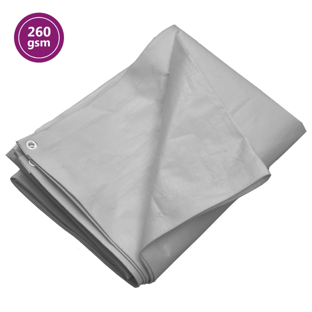 Bâche 260 g/m² 6x6 m gris pehd