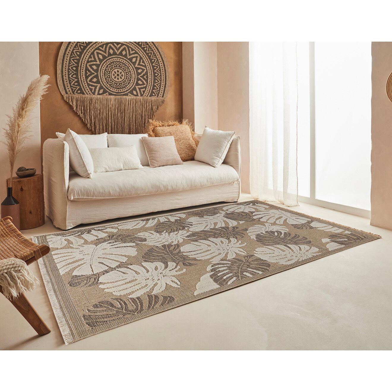Nazar Rugs Tapis aspect jute TULUM 9062 intérieur & extérieur marron - 60x90 cm