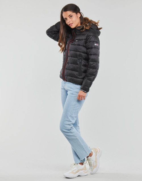 Tommy Jeans - TJW QUILTED TAPE HOODED JACKET - Noir