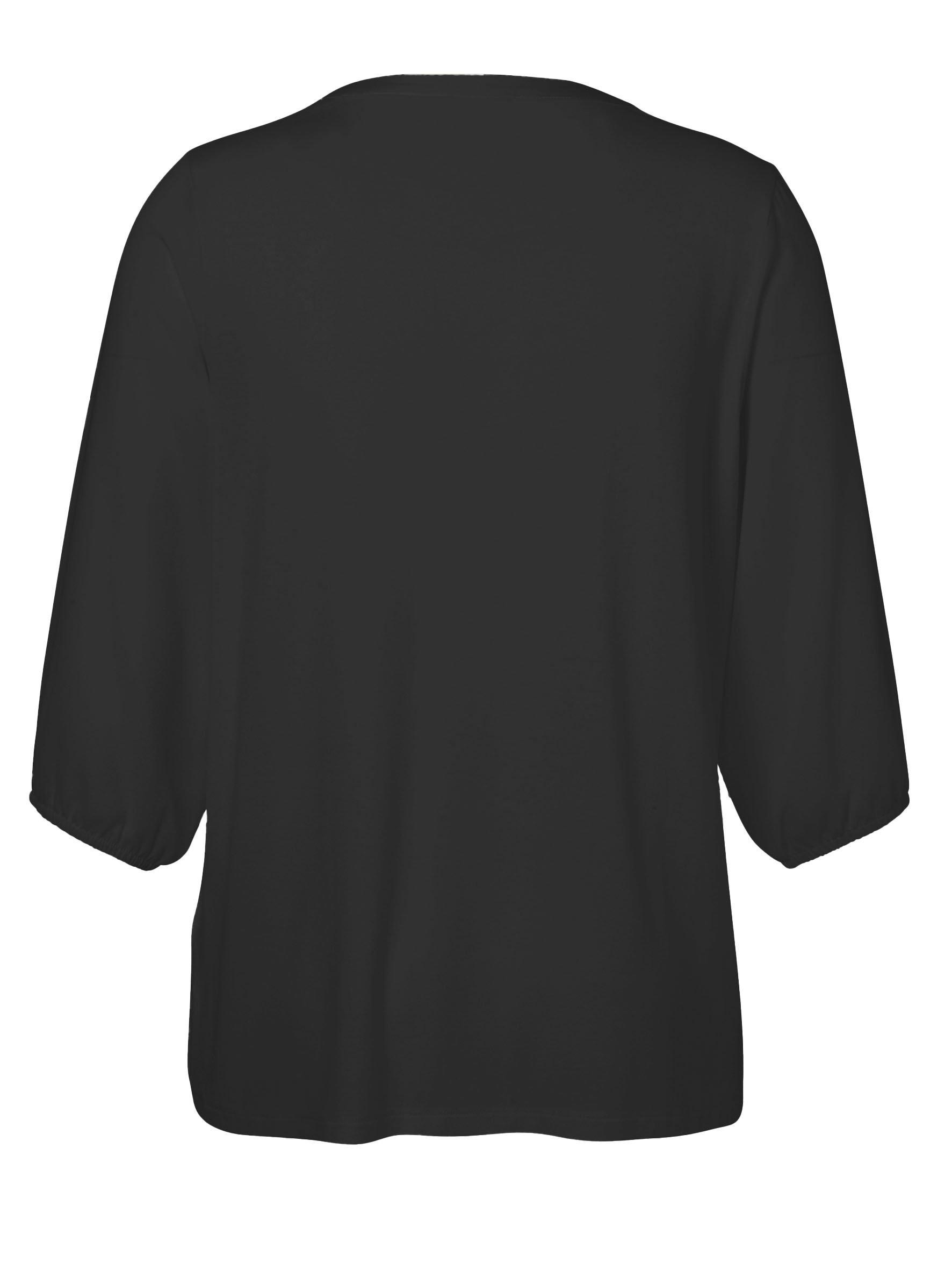 Chiffontunika mit V-Ausschnitt und 3/4-Arm