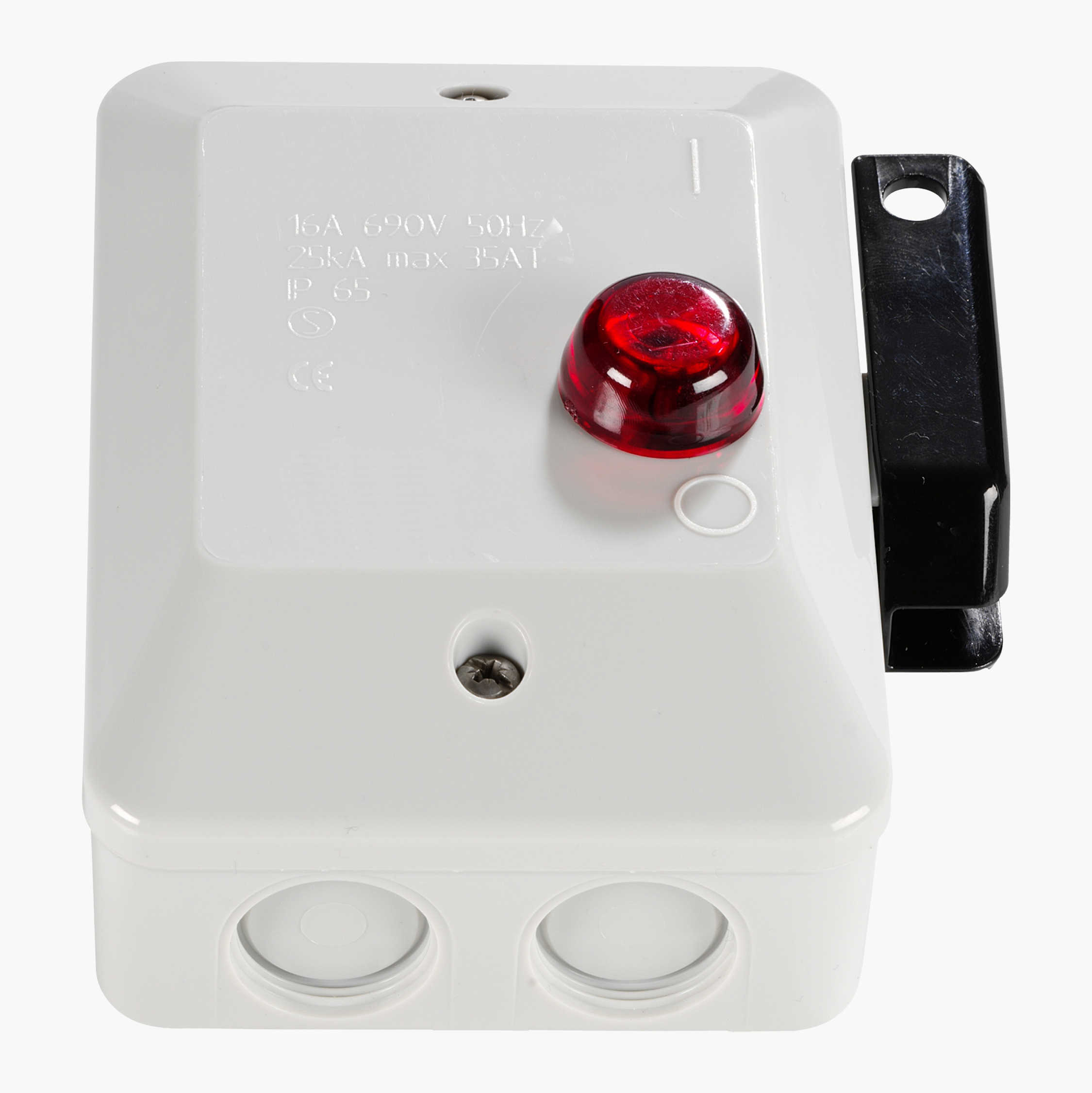 Strømbryter, 3-pol, 16 A, m/lampe