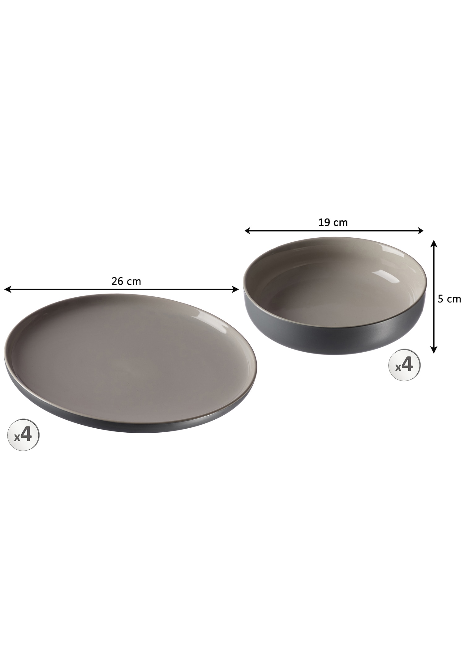 Ritzenhoff & Breker Tafelservice JASPER 8-teilig grau