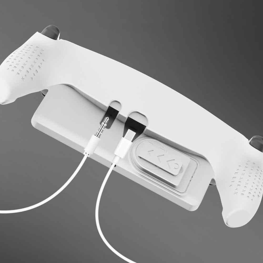 Sony PlayStation Portal Remote Player Controller Silikon Case Schutzhülle mit Kickstand Halterung (Hart) - Weiss