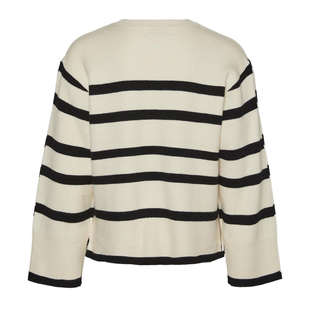 Vero Moda Pull Ecru/Noir Fille Vero Moda Saba