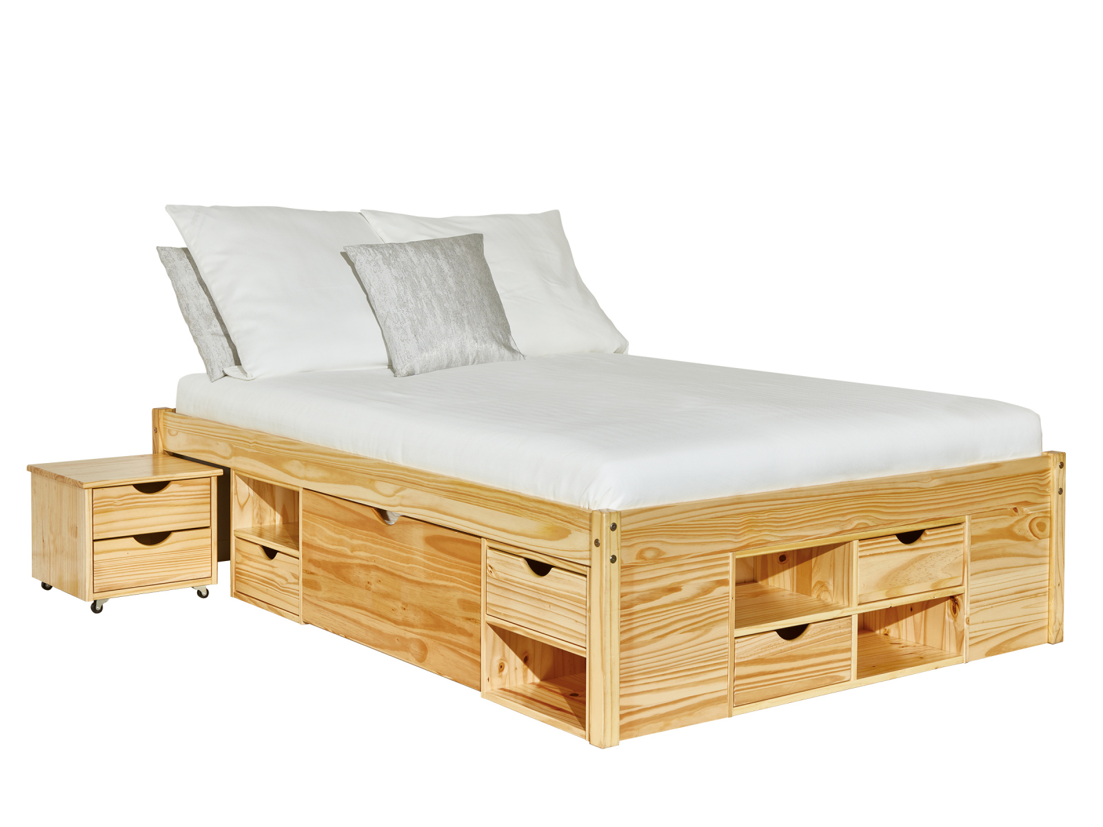 Funktionsbett Claas - natur - Massivholz - 140x200 cm