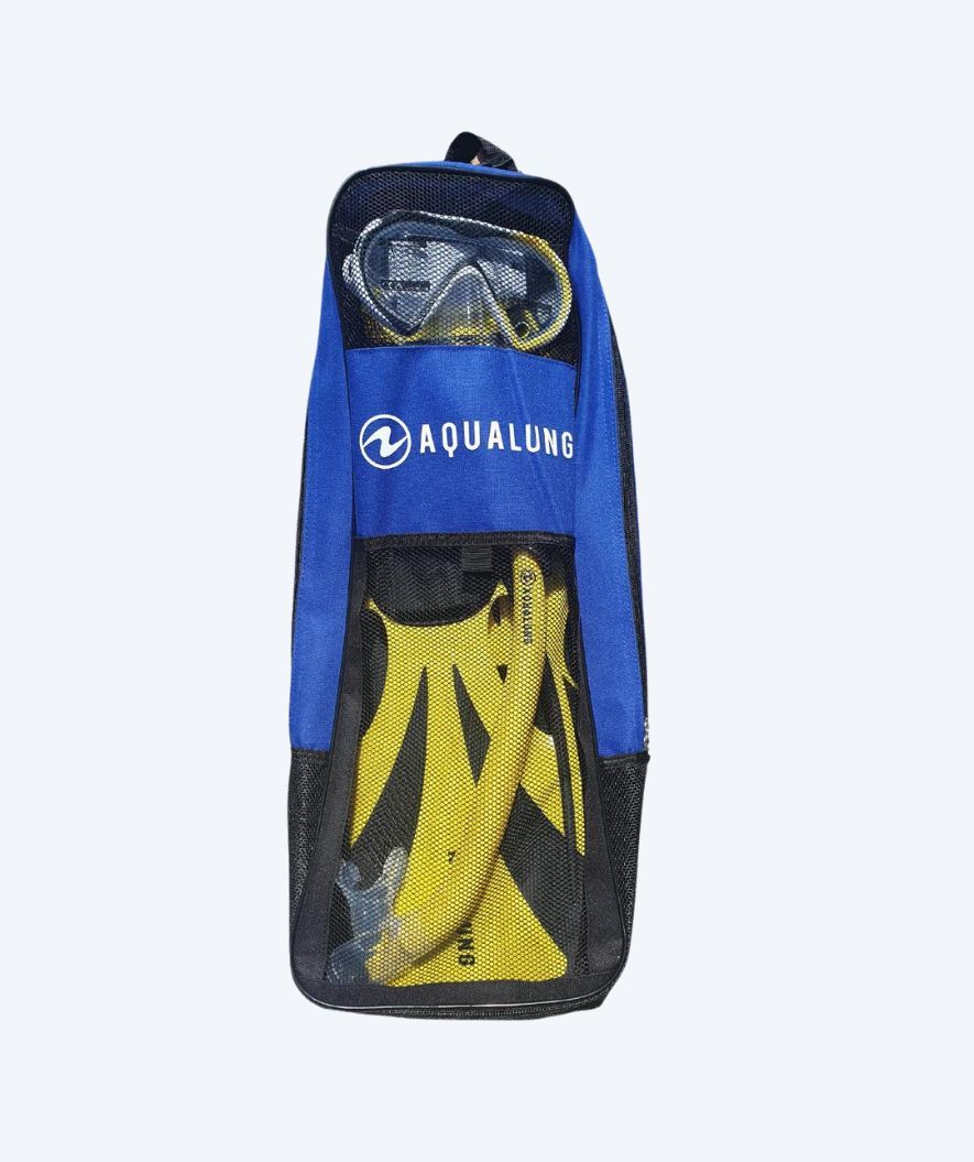 Aqualung snorkelsæt til voksne - Compass - Sort/gul