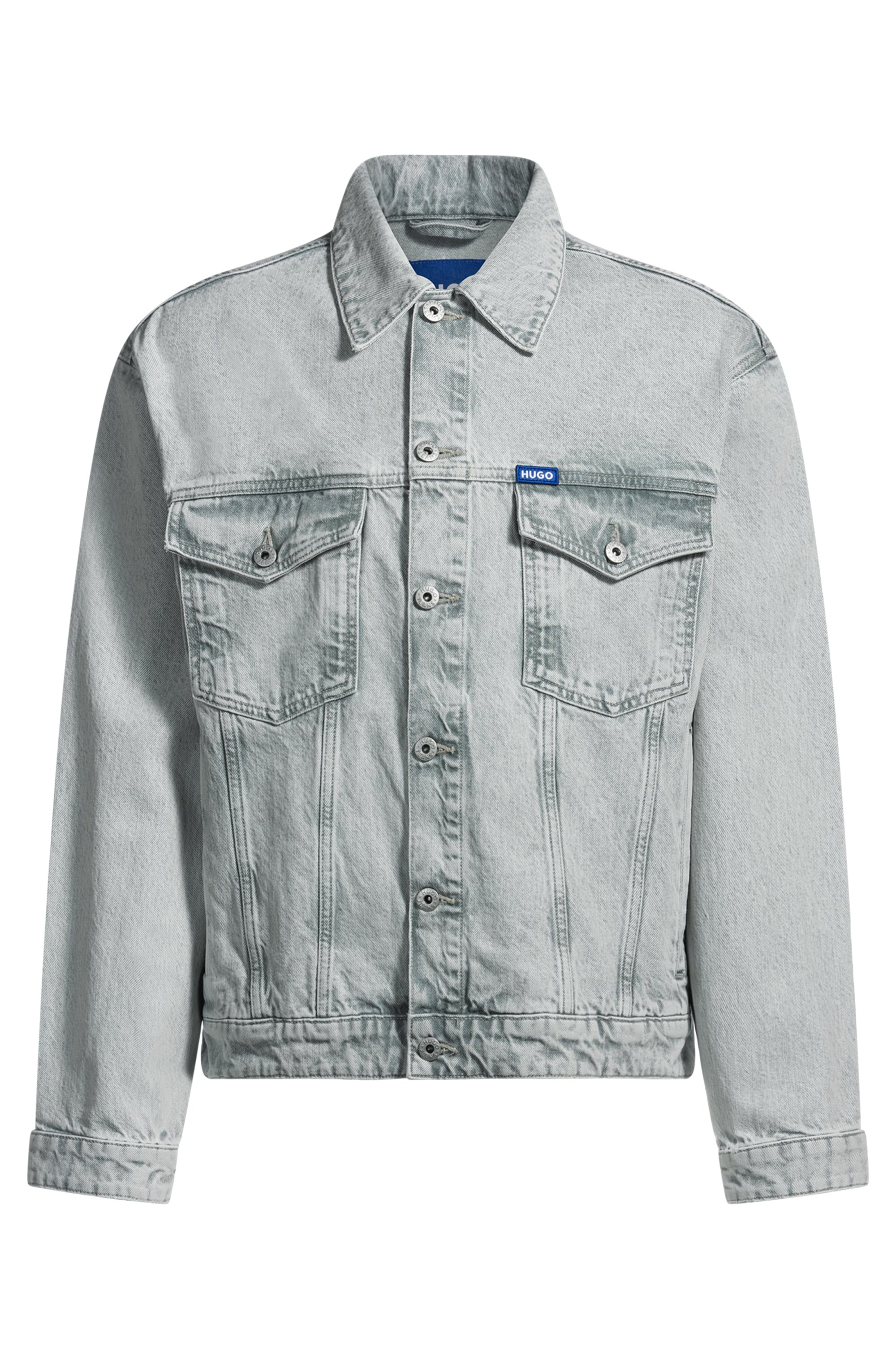 HUGO Blue Jeansjacke »Dex« mit BOSS Leder-Badge