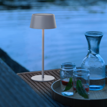 Brilliant USB oplaadbare tafellamp Picco 4W grijs