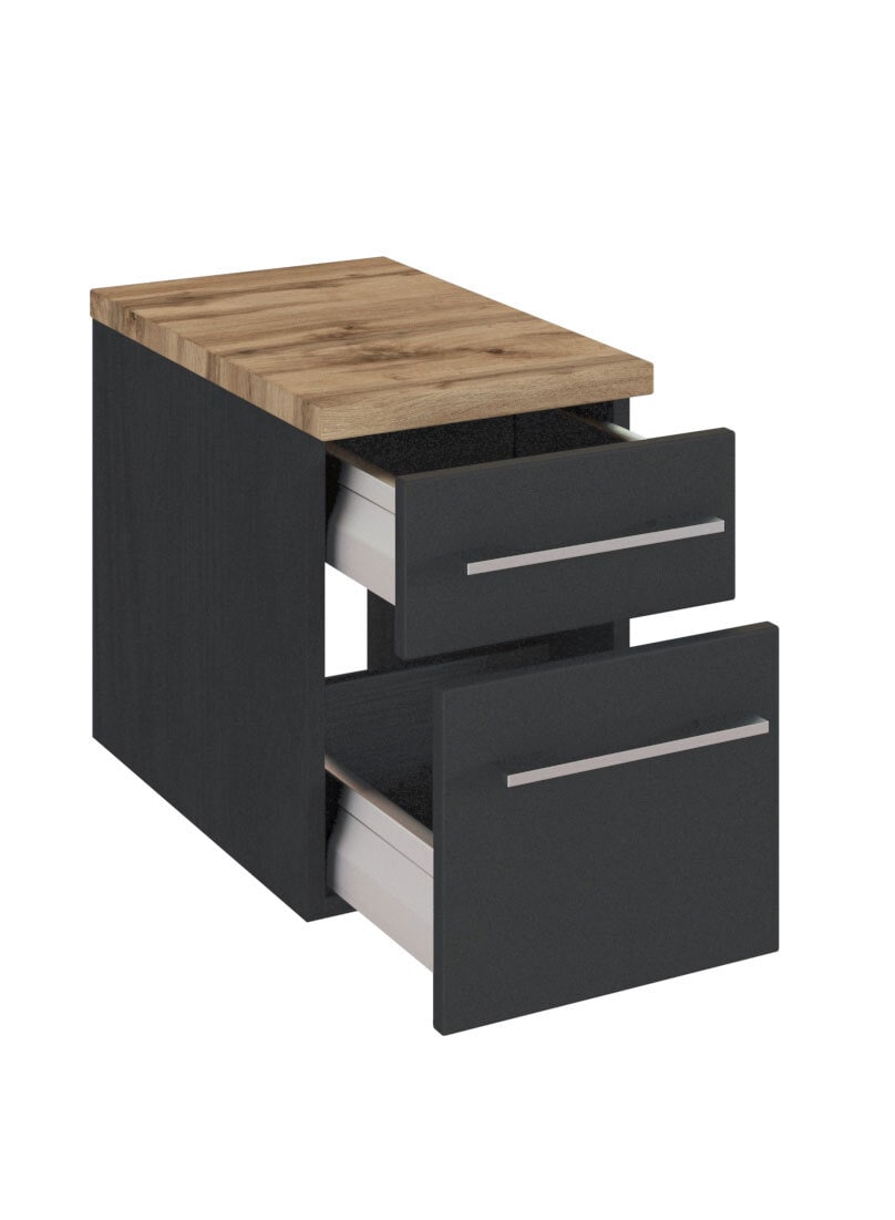 Unterschrank DAVOS 30 x 41 cm Graphit matt/ Wotan Eiche
