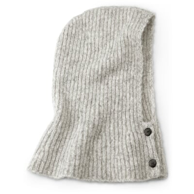 Unisex-Strickkapuze meliert, Ecru