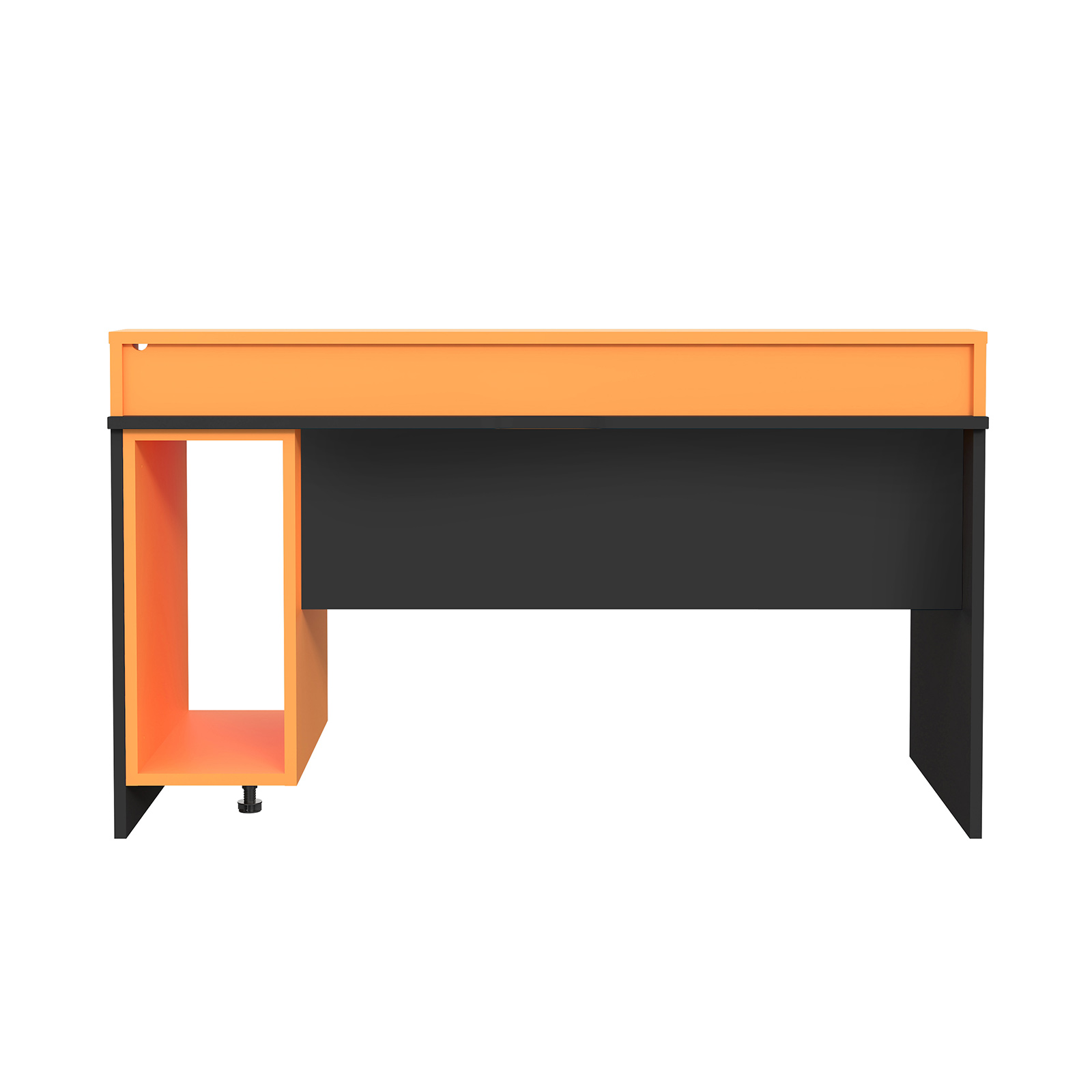 Schreibtisch - schwarz-orange - Ablageflächen - 160 cm breit