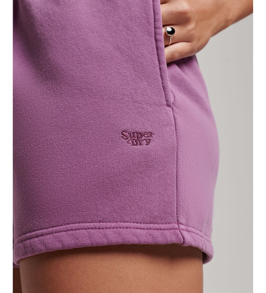 Shorts lilás com lavagem vintage da Superdry