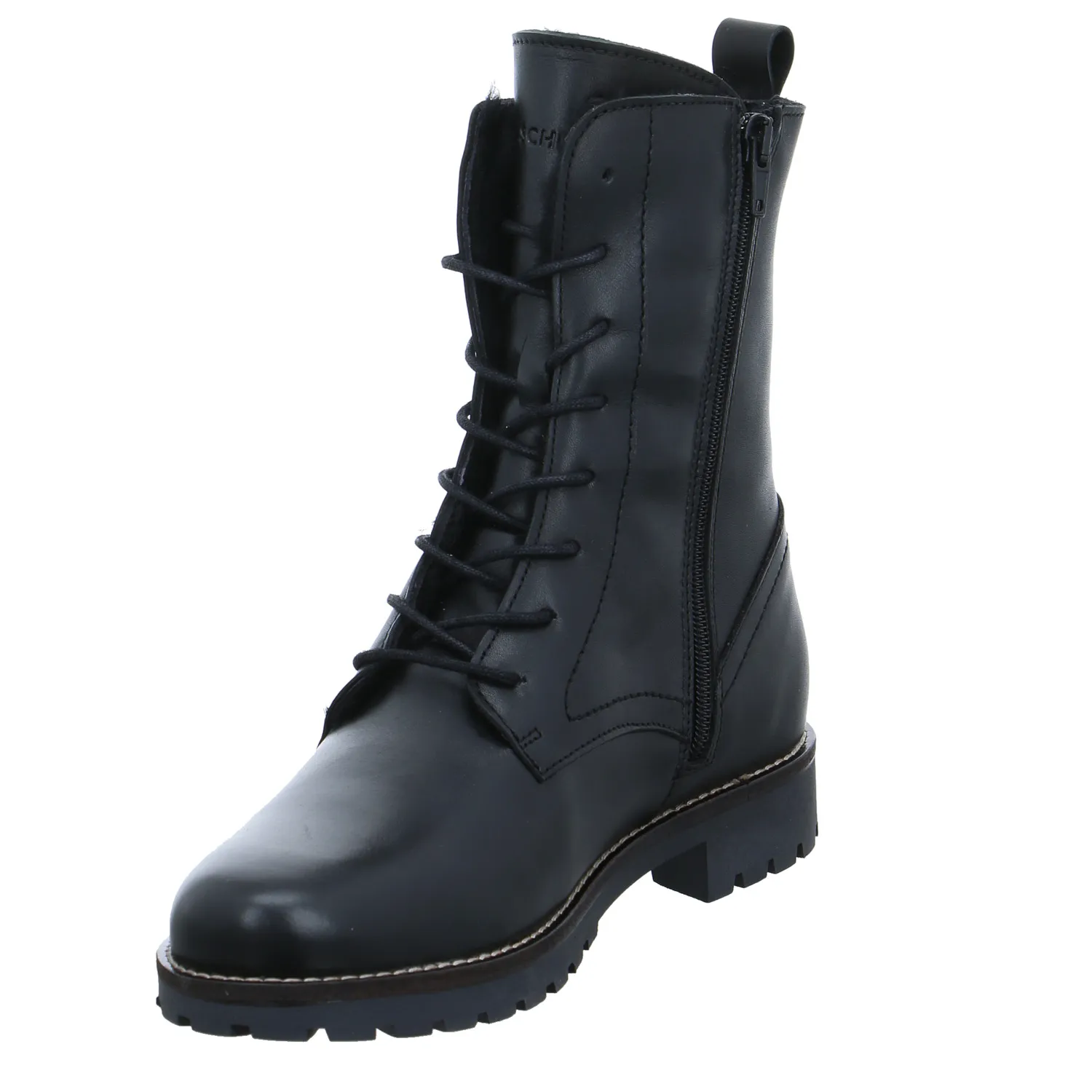 SCHUHENGEL Boot Schwarz Leder  mit Lammfellfutter