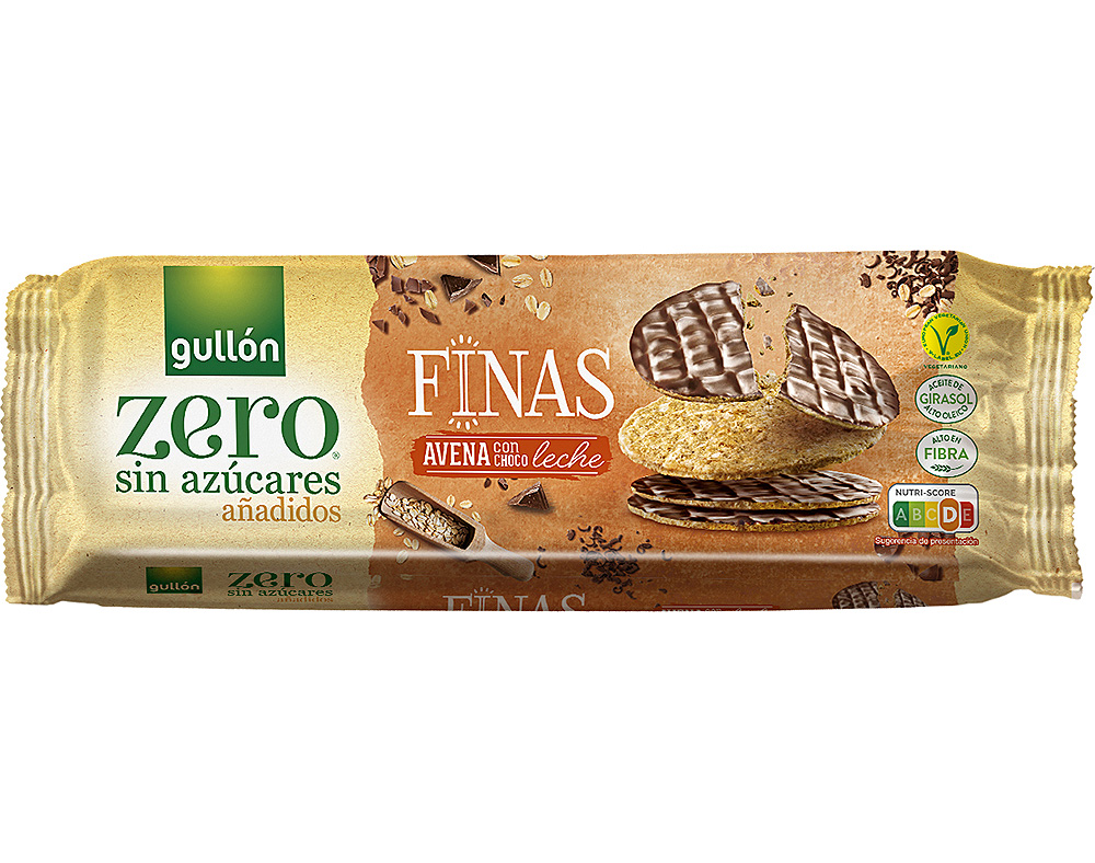 BOLACHAS FINAS GULLON AVEIA CHOCOLATE ZERO SEM AÇÚCAR 150G