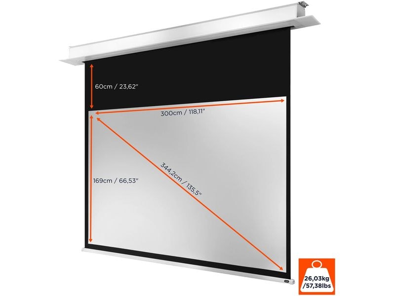 Celexon Deckeinbauleinwand Motor Professional Plus 300x169c Elektrische Deckeneinbau Leinwand
