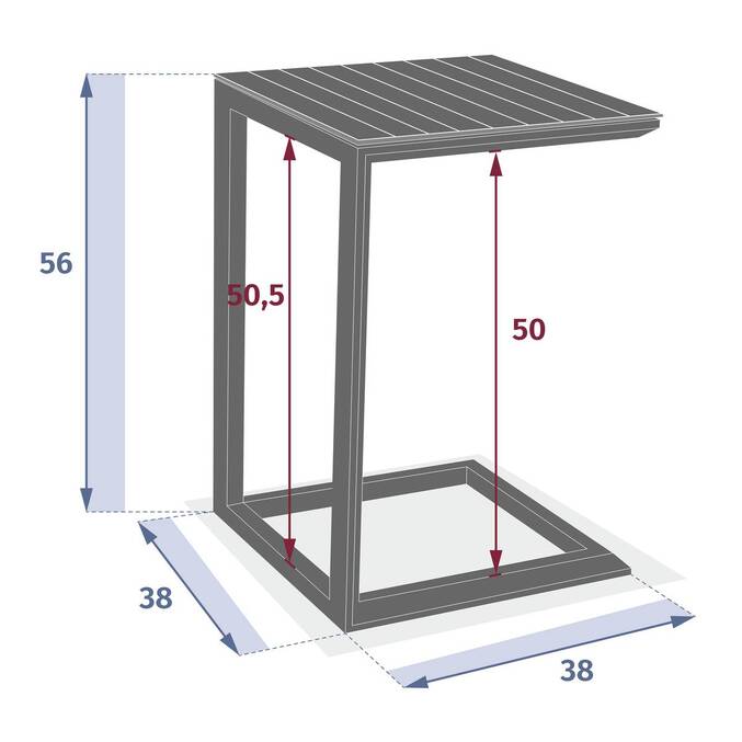 Table d'appoint de jardin carrée EVASION Vert laurier