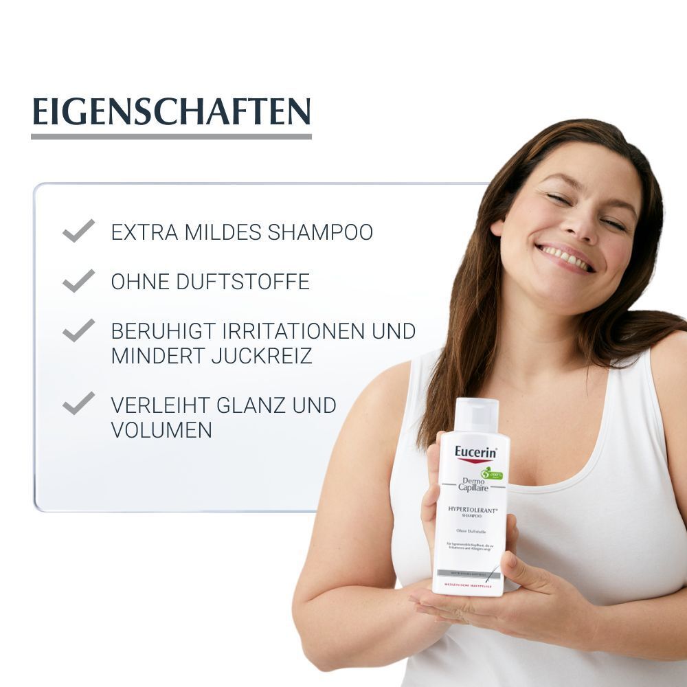 Eucerin DermoCapillaire Hypertolerant Shampoo – besonders hautfreundliches und mildes Shampoo für hypersensible Kopfhaut