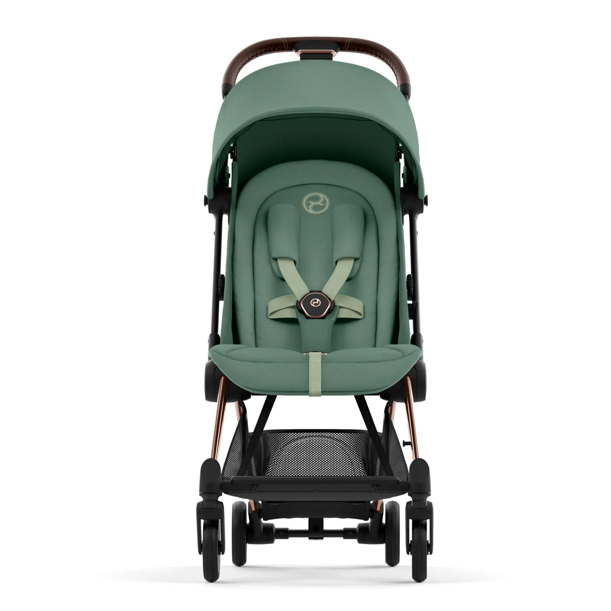 Cybex Poussette Coya - Cadre or rose avec siège vert feuillage