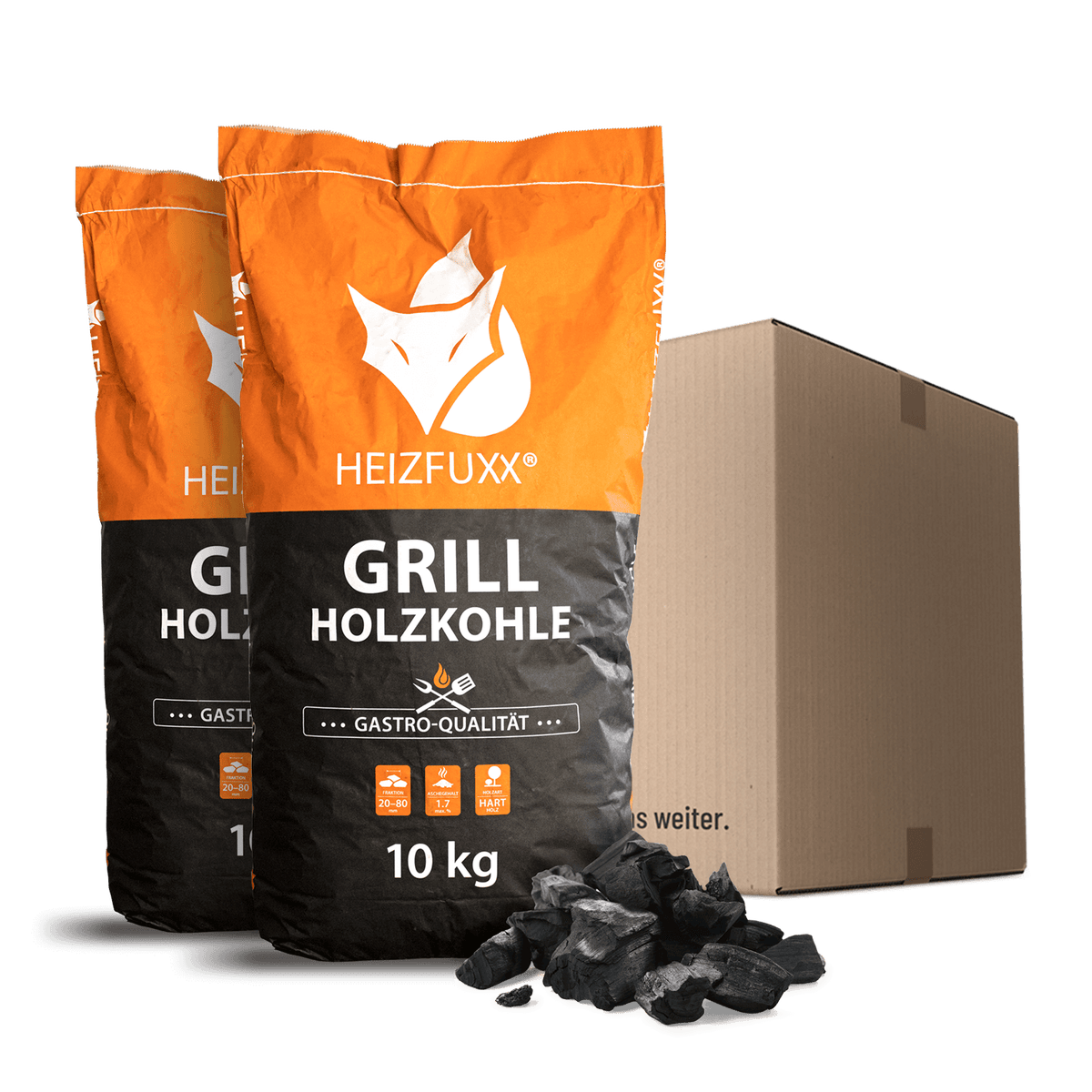 Heizfuxx Grill Charcoal » Gastro Quality « 10kg x 2 bags 20kg