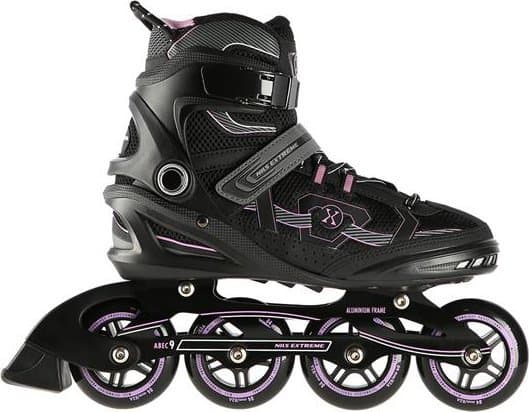 Nils Extreme NA9157 rulleskøyter SVART OG LILLA STØRRELSE. 42 NILS EXTREME INLINE SKØYTER