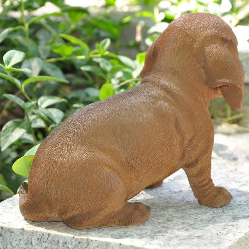 Dazikemo Dekofigur Gartenfigur Dackel braun