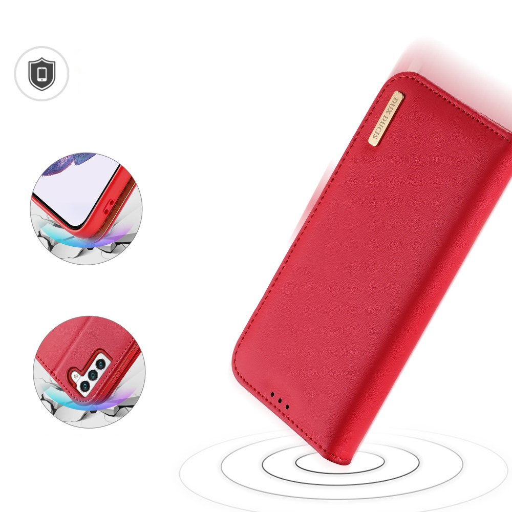 Samsung Galaxy S22 5G Flip Wallet Cover Echtleder Tasche (RFID Schutz) - Rot