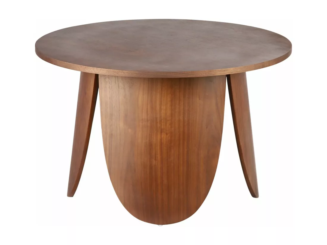Table basse ronde - 80 cm - couleur noyer - VIVIALLY