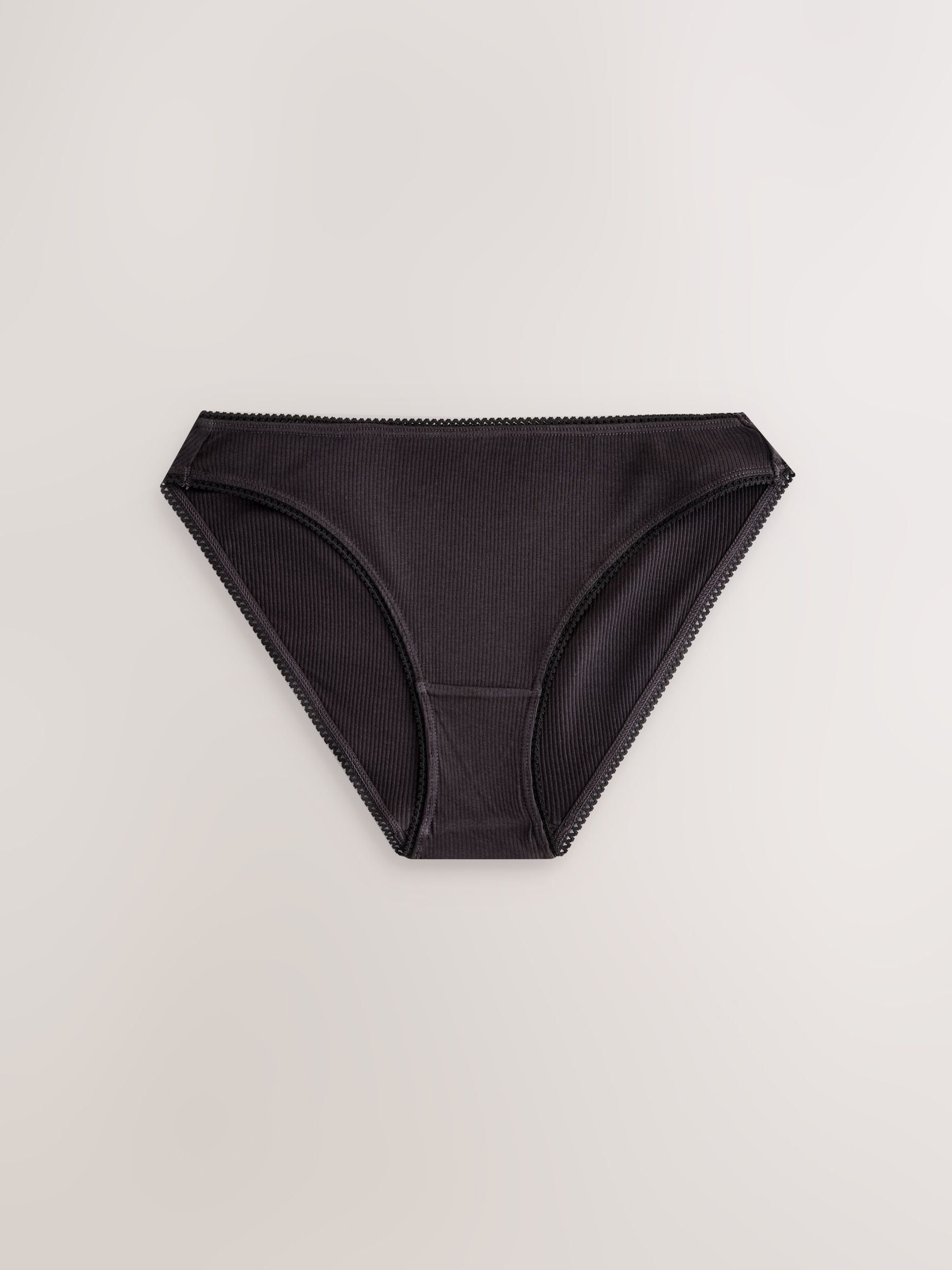 Zwart/roze/olijfgroen - Verpakking van 3 geribbelde katoenen slips