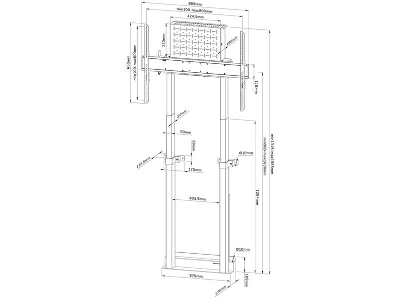 NEOMOUNTS Wandhalterung WL55-875BL1 Schwarz Motorisierte Wandhalterung für 37-100