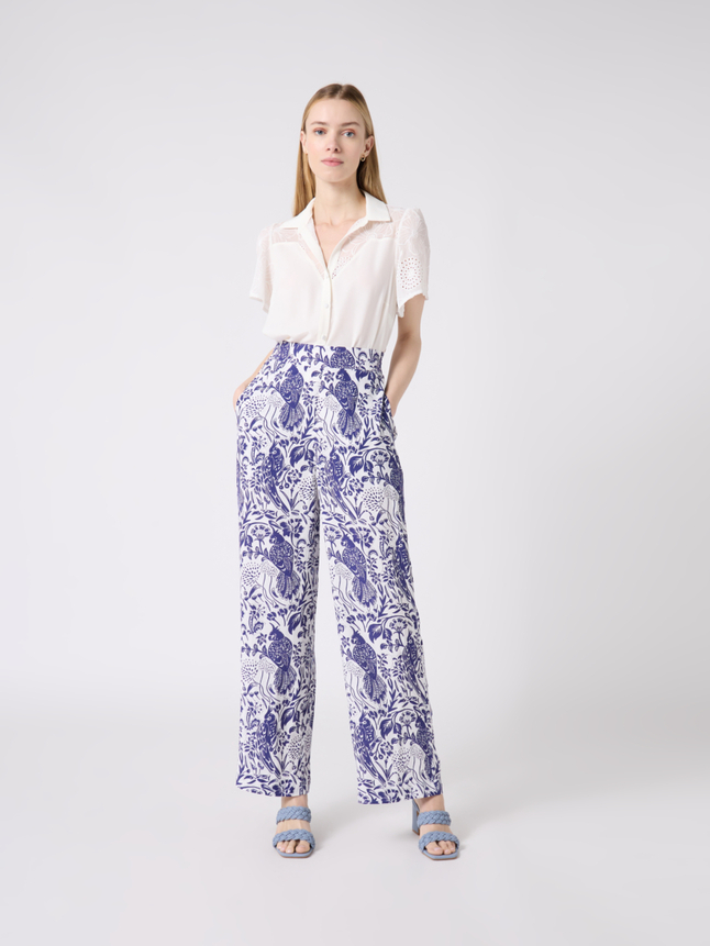 Pantalon large imprimé