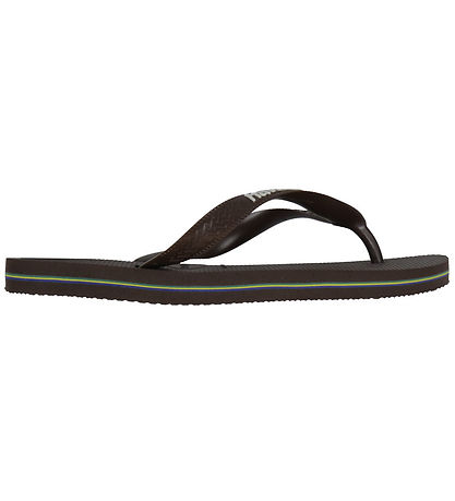 Havaianas Flip Flops - Brasil Logo - Dark Brown/White