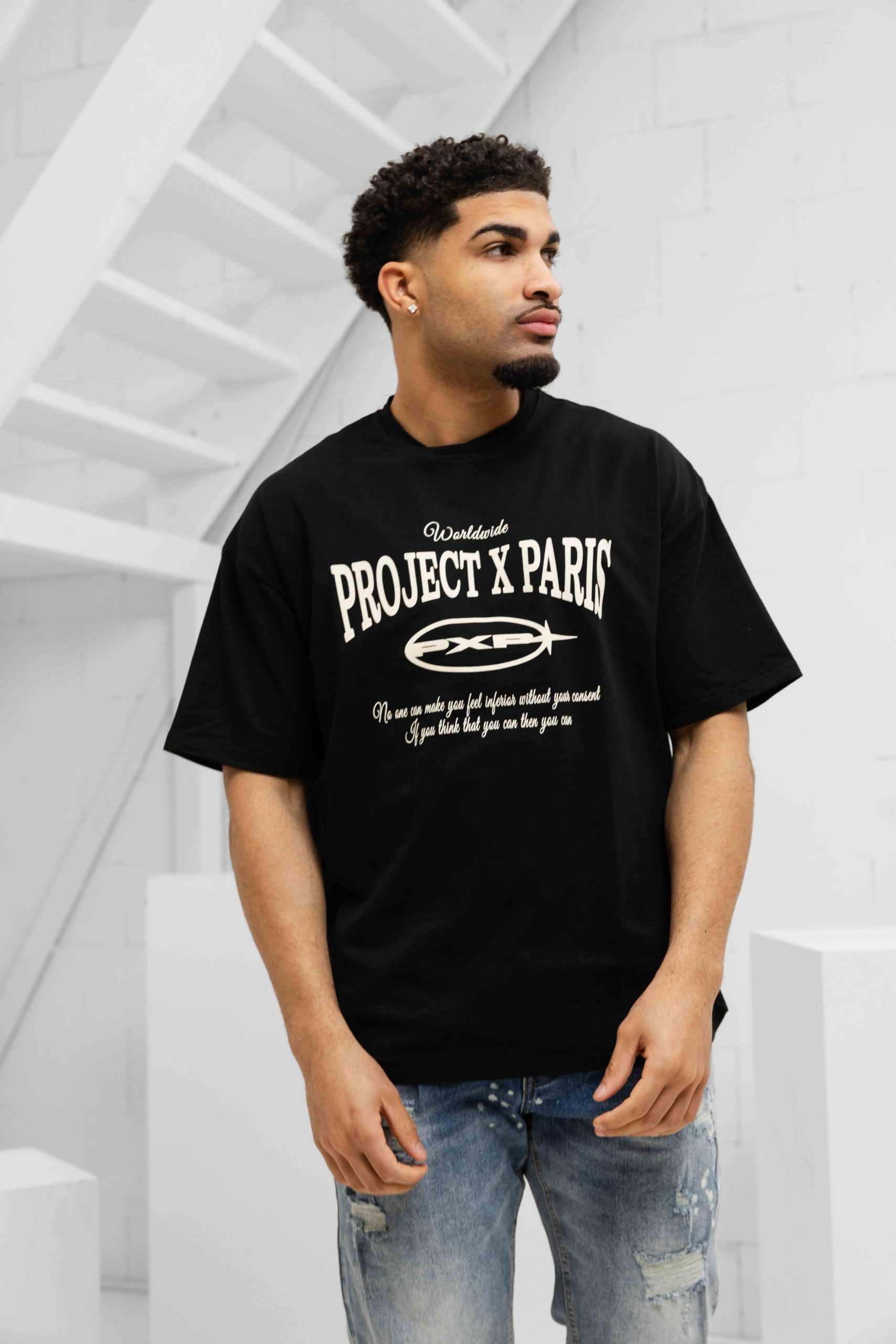 Project X Paris Varsity T-Shirt Heren Zwart