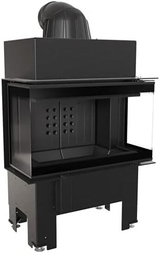 Kamineinsatz KRATKI NBC 680/280 7 kW Ø 160 schwarz Verkleidung