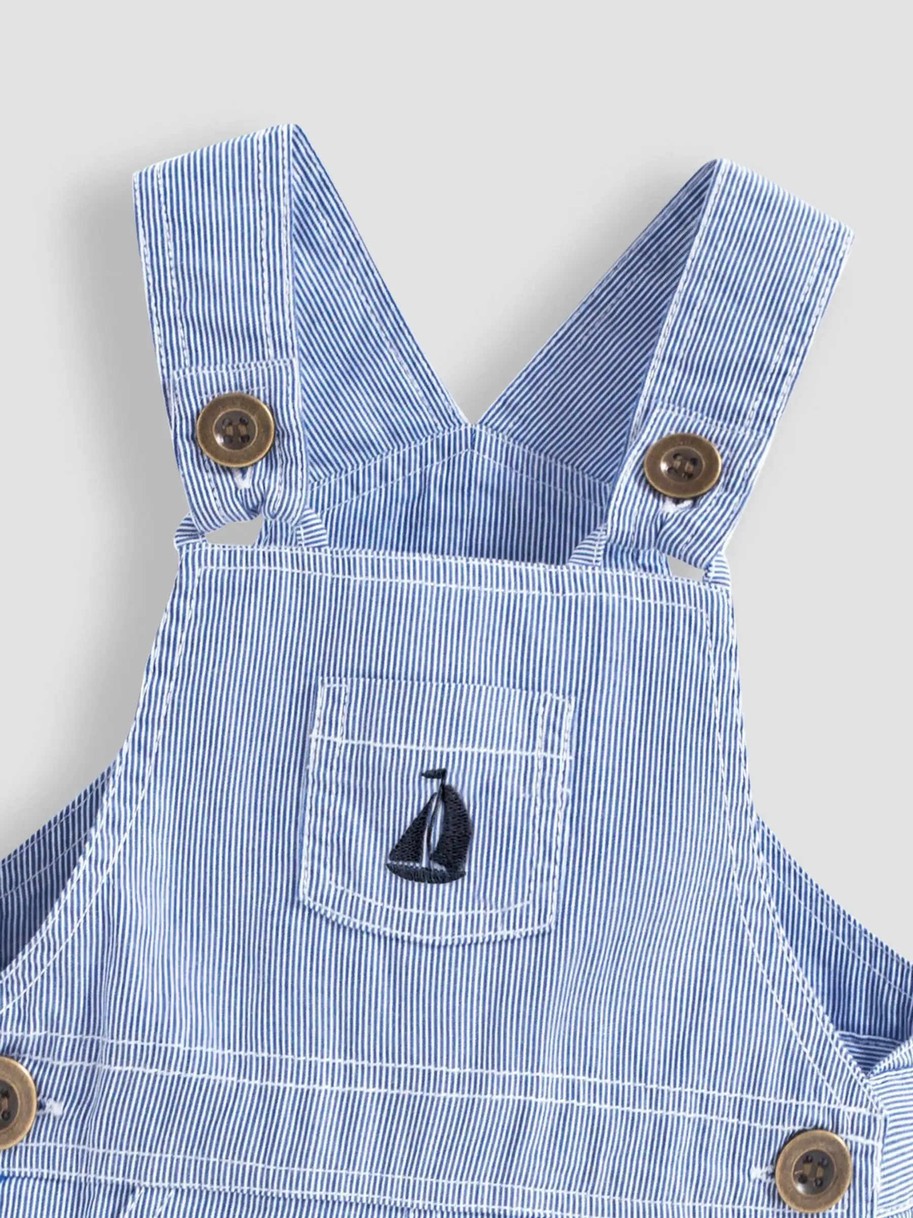 JoJo Maman Bébé - Gestreepte tuinbroek met boot