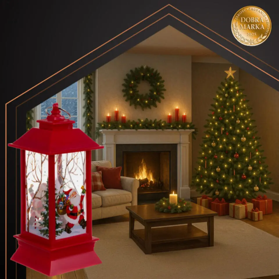 Ruhhy Kerstlantaarn - rood - 12 x 5 cm - kunststof - LED