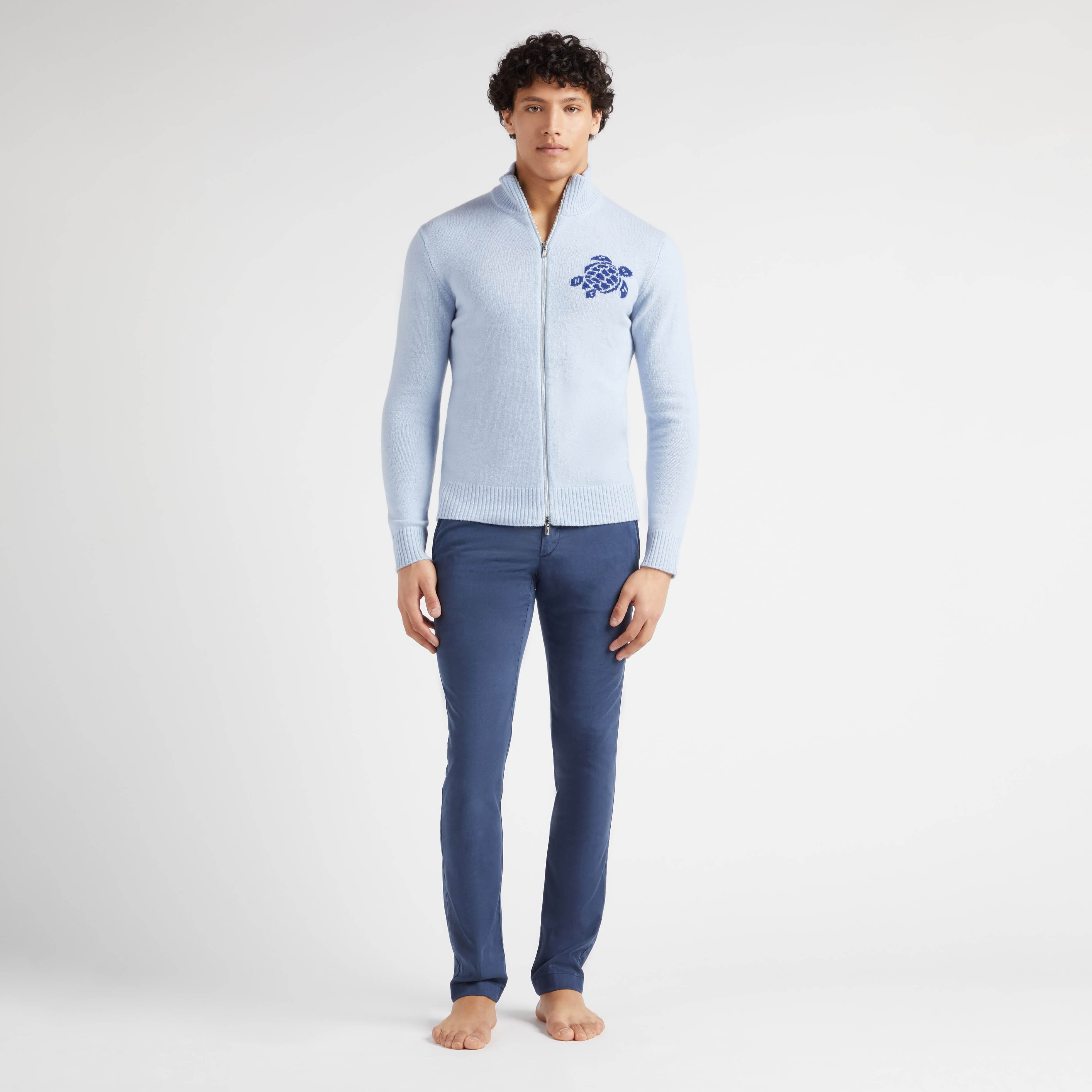 Cardigan en Laine et Cachemire Homme à Fermeture Zippée