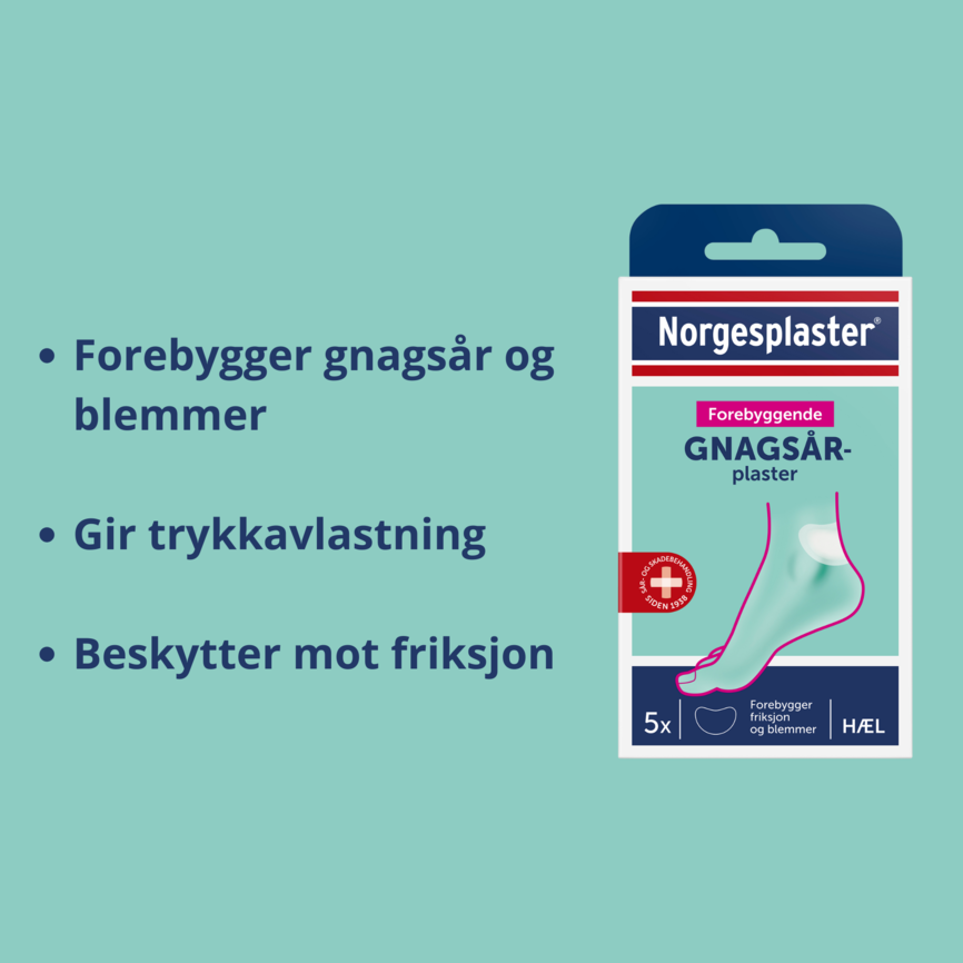 Norgesplaster forebyggende gnagsårplaster hæl 5 stk