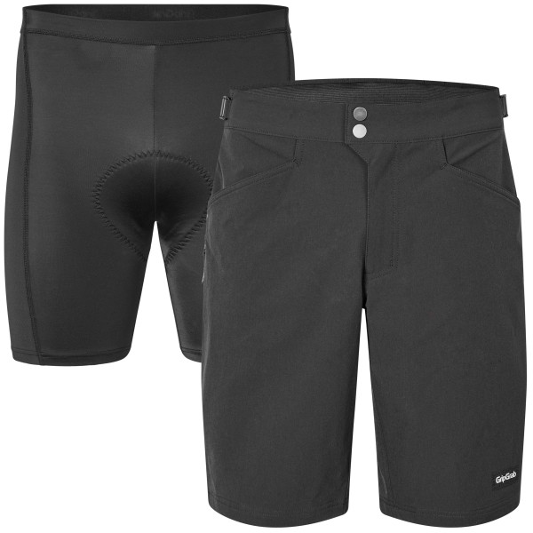 GripGrab Flow 2-i-1 Tekniske Cykelshorts Herre Sort