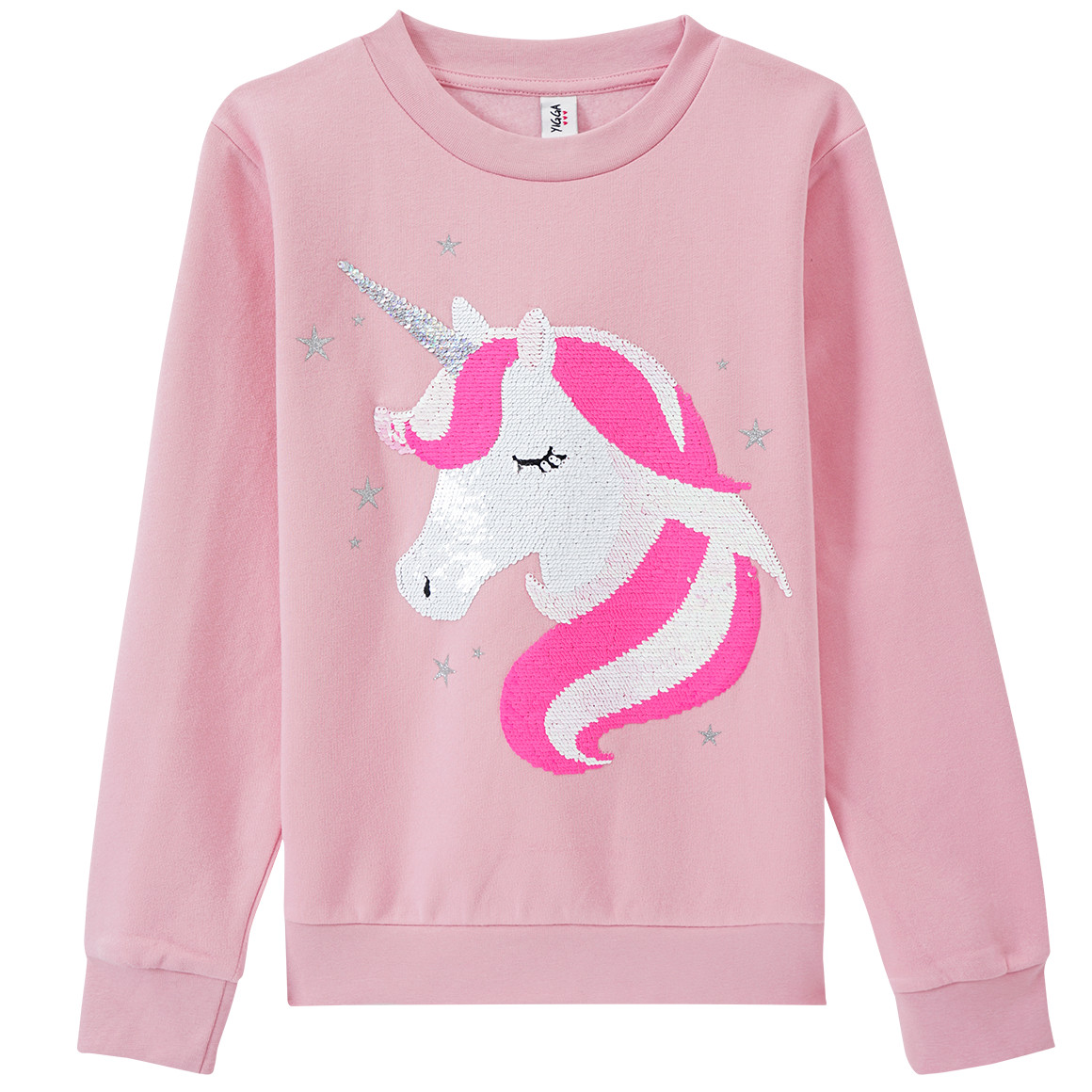 Yigga Mädchen Sweatshirt mit Wendepailletten rosa