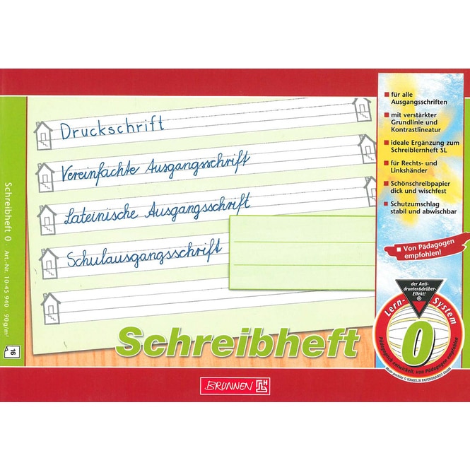 Schreibheft A5 - Lineatur  0