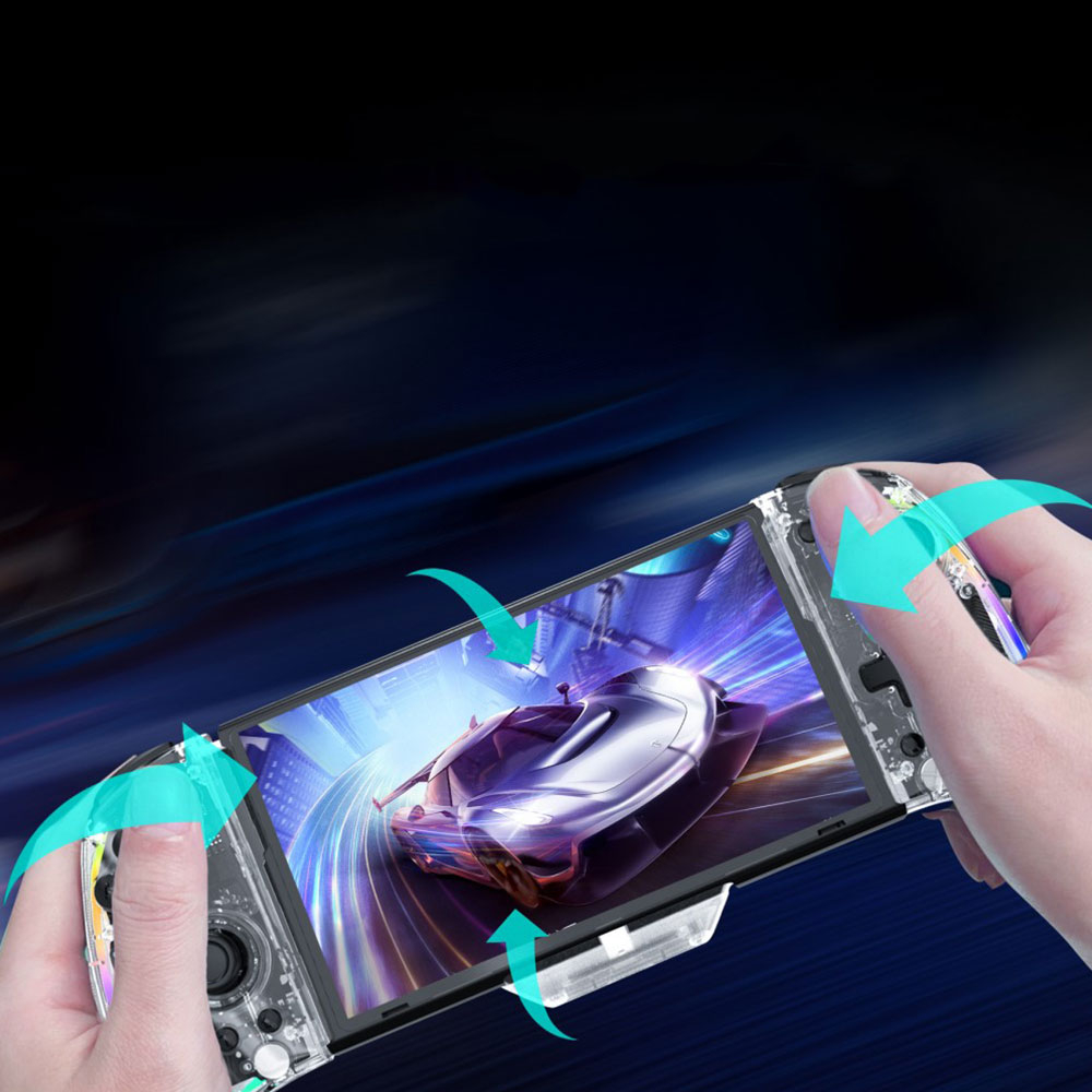 Gamepad Controller mit Turbofunktion und RGB LED kompatibel mit Nintendo Switch - Schwarz