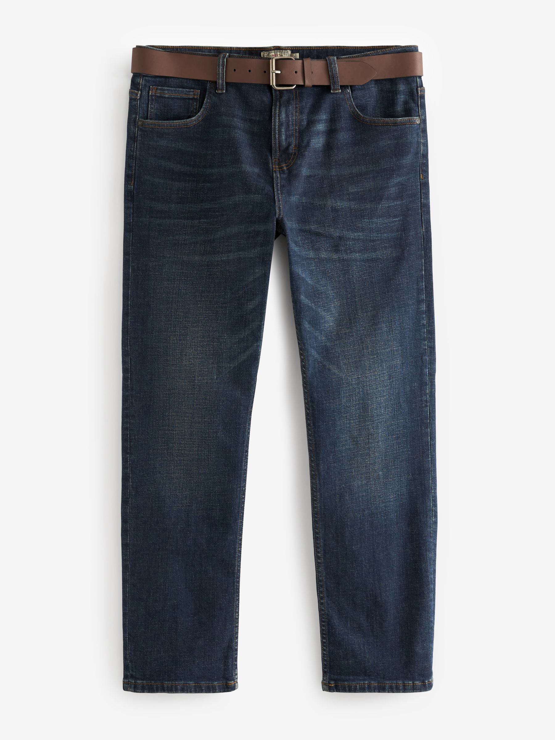 Blauwe wassing - Straight fit - Authentic jeans met riem